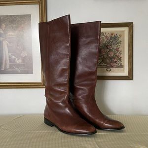 Vintage 70s/80s Brown Leather Slouchy Riding Boots Size 6